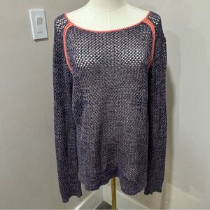 American Eagle Purple Crochet‎ Sweater Medium
